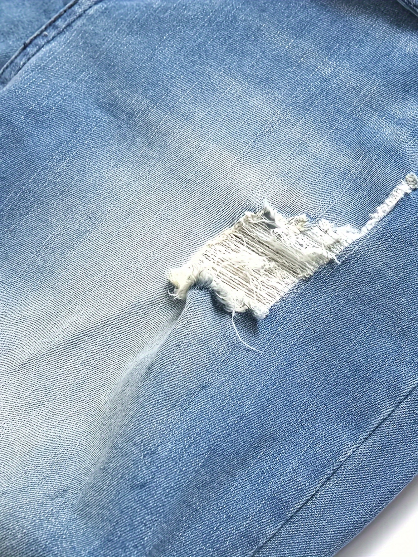 chic ripped slim fit jeans mens casual street style stretch jeans details 9