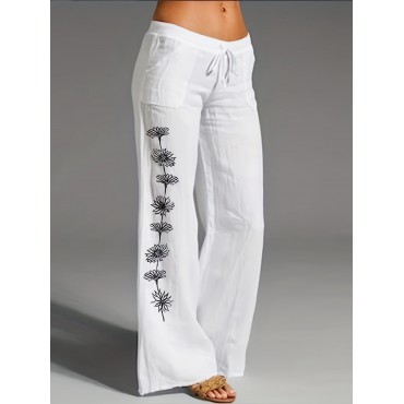 Floral Print Wide Le...