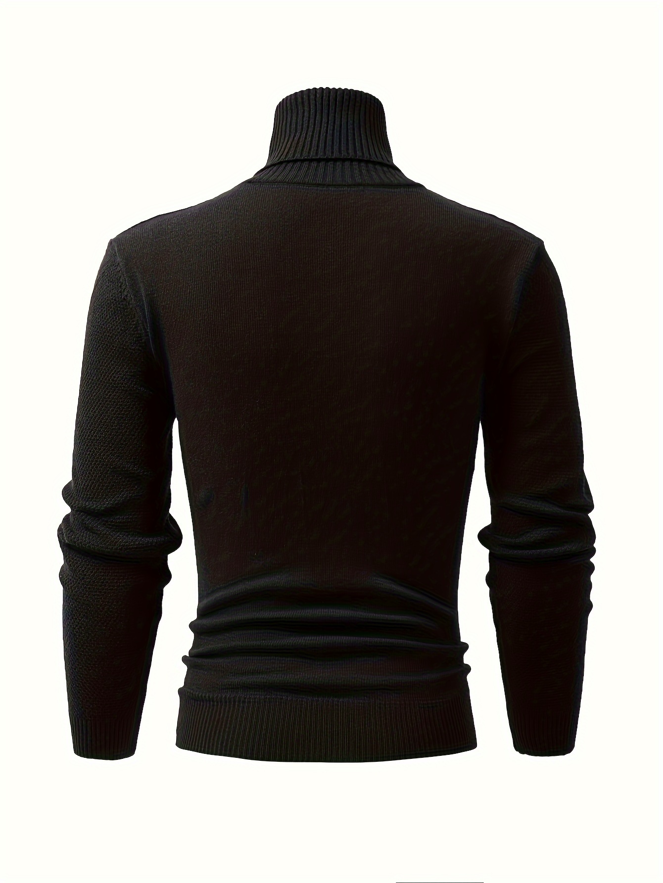 turtle neck knitted cable sweater mens casual warm solid high stretch pullover sweater for fall winter details 38